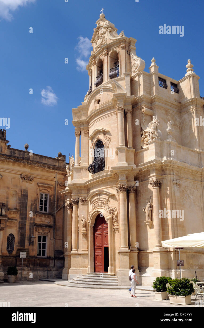 view on the church of San Giuseppe in the old town of Ragusa Ibla, Sicily Stock Photo