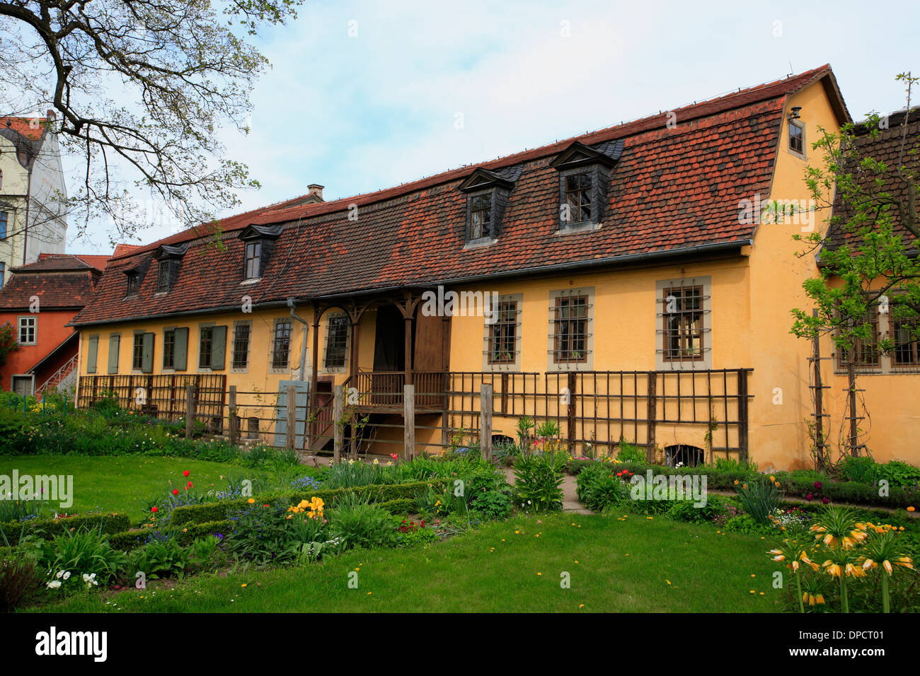 Garden at Goethe House, Weimar, Thuringia, Germany, Europe Stock Photo