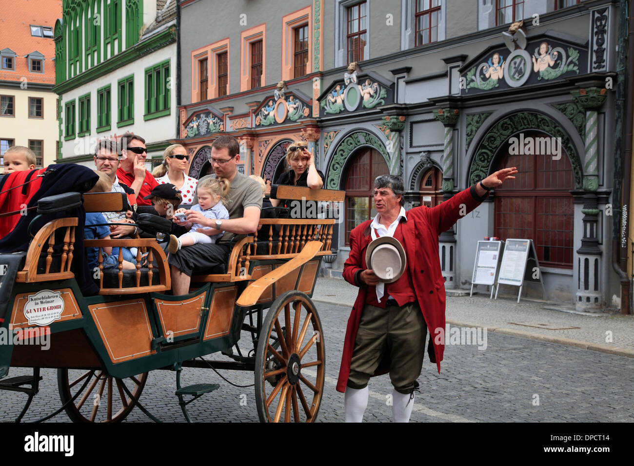 Horse Carriage Infront Of Cranach Haus At Market Square Weimar