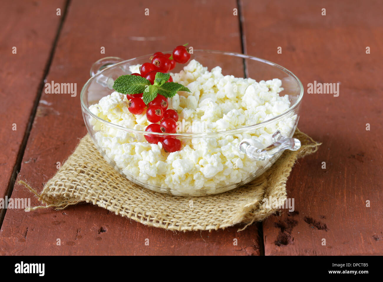 Fresh natural organic cottage cheese in a glass bowl Stock Photo Alamy