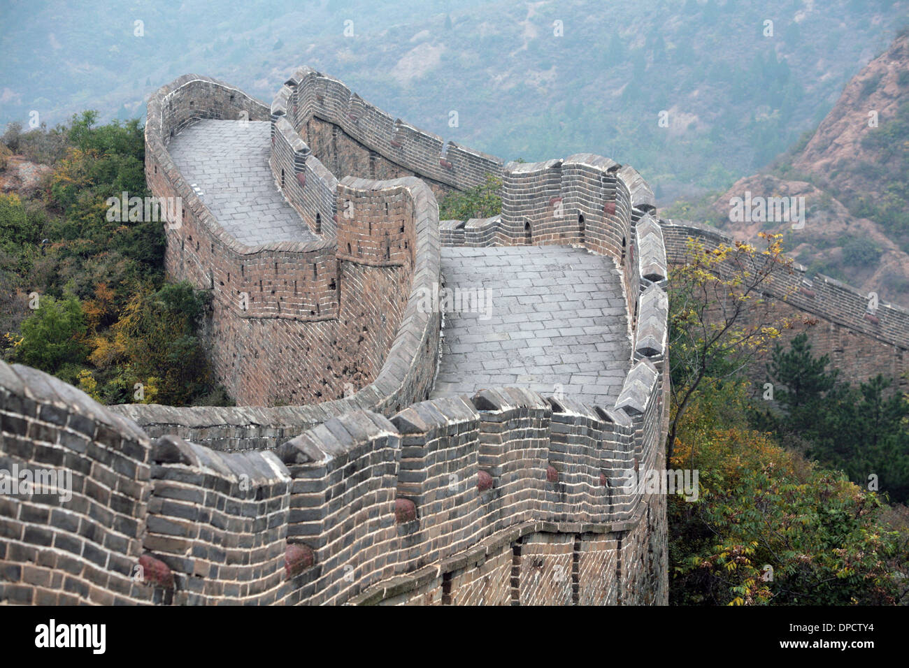 The Great Wall of China near Jinshanling, on the Jinshanling to Simatai walk. Stock Photo