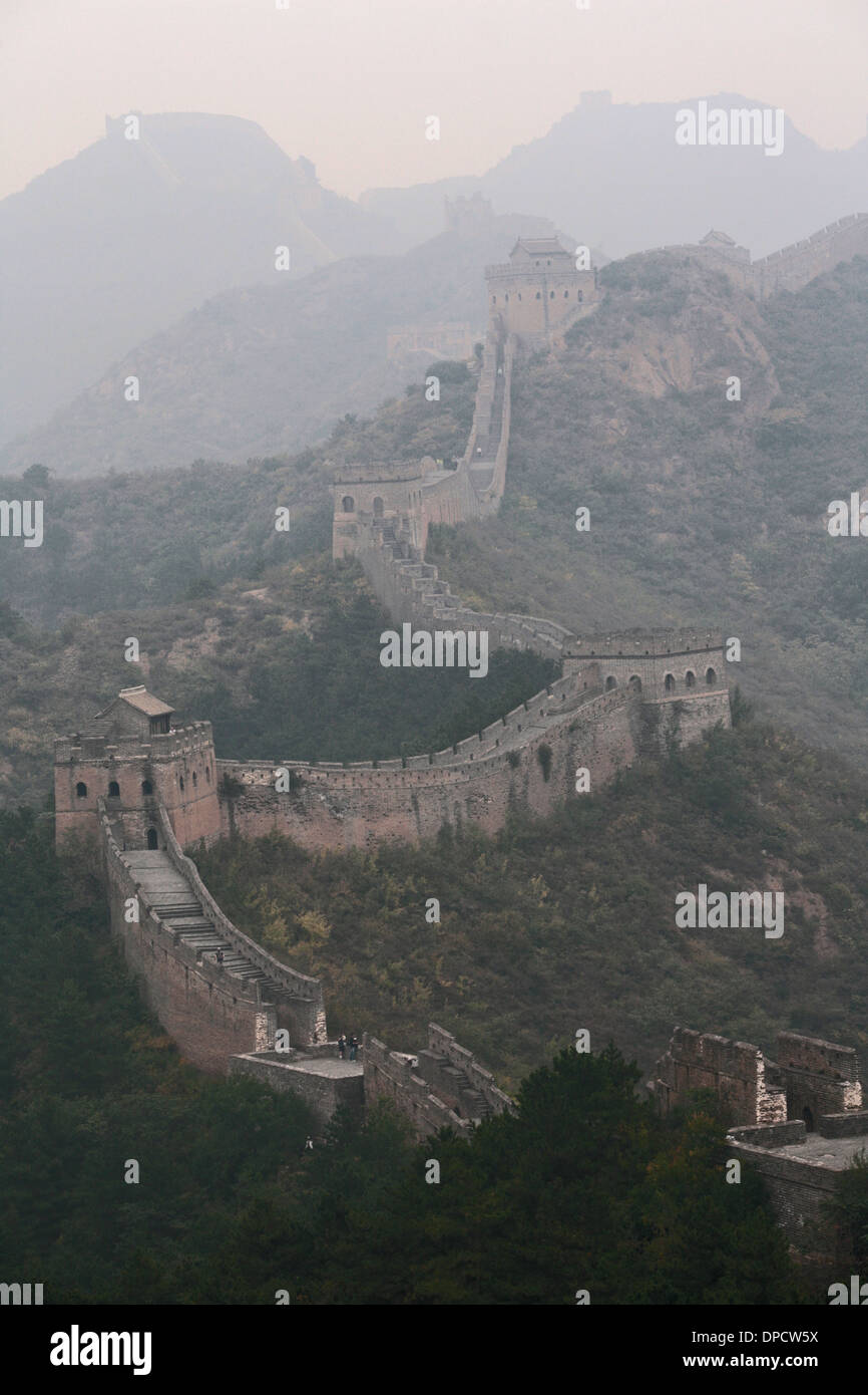 The Great Wall of China near Jinshanling, on the Jinshanling to Simatai walk. Stock Photo