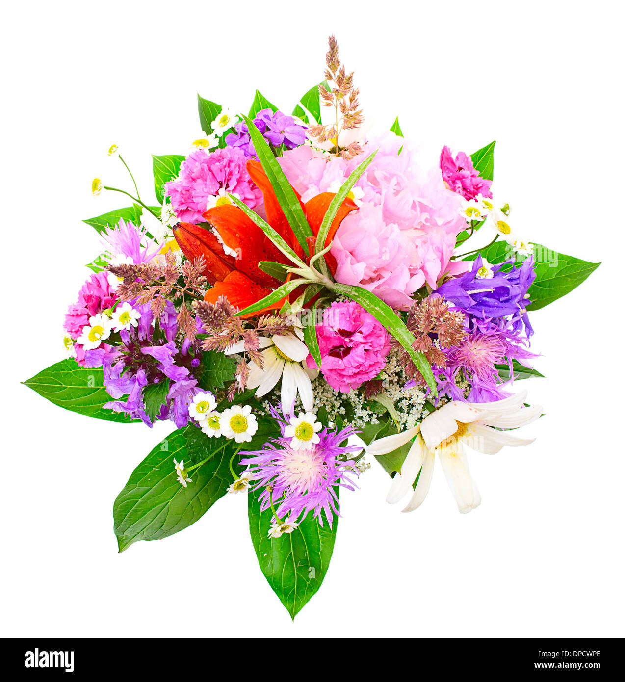 Colorful Flowers Bouquet Isolated on White Background Stock Photo - Alamy
