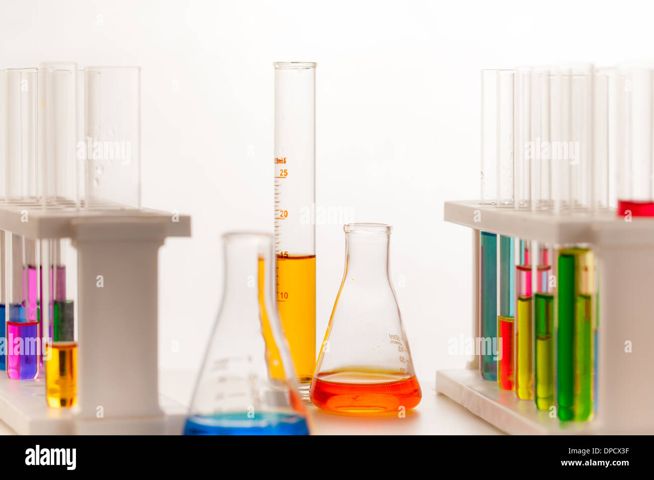 the laboratory test tubes with colorful liquid Stock Photo - Alamy