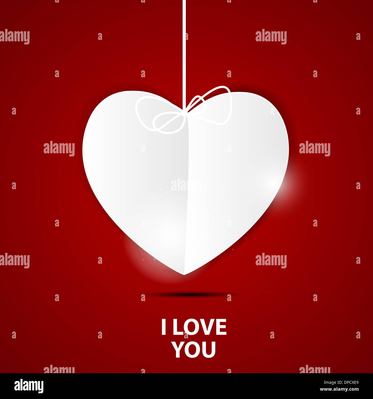 Happy Valentines Day Card with Heart. Vector Illustration Stock Photo ...