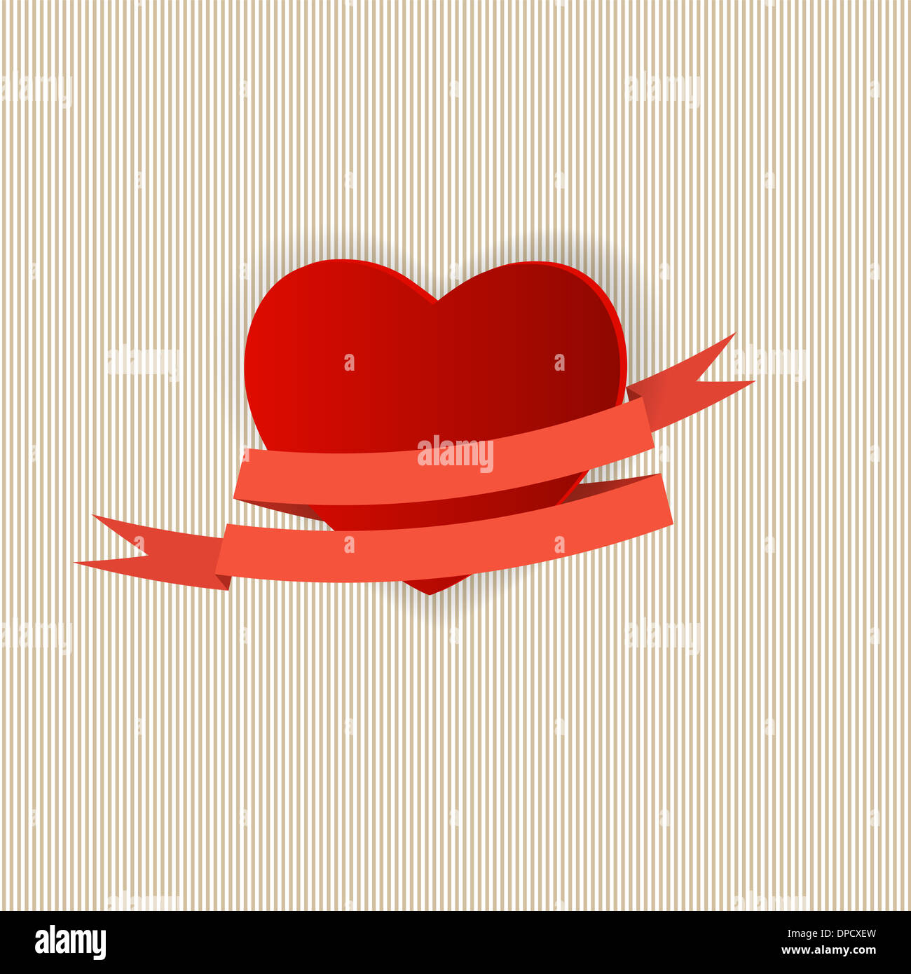 Happy Valentines Day Card with Heart. Vector Illustration Stock Photo ...