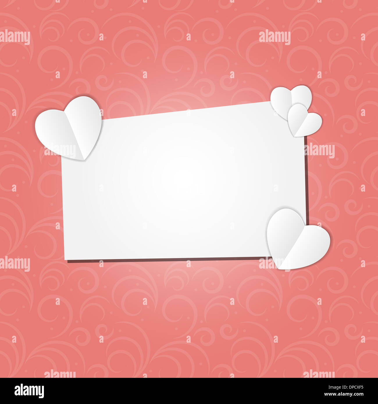Happy Valentines Day Card with Heart. Vector Illustration Stock Photo ...
