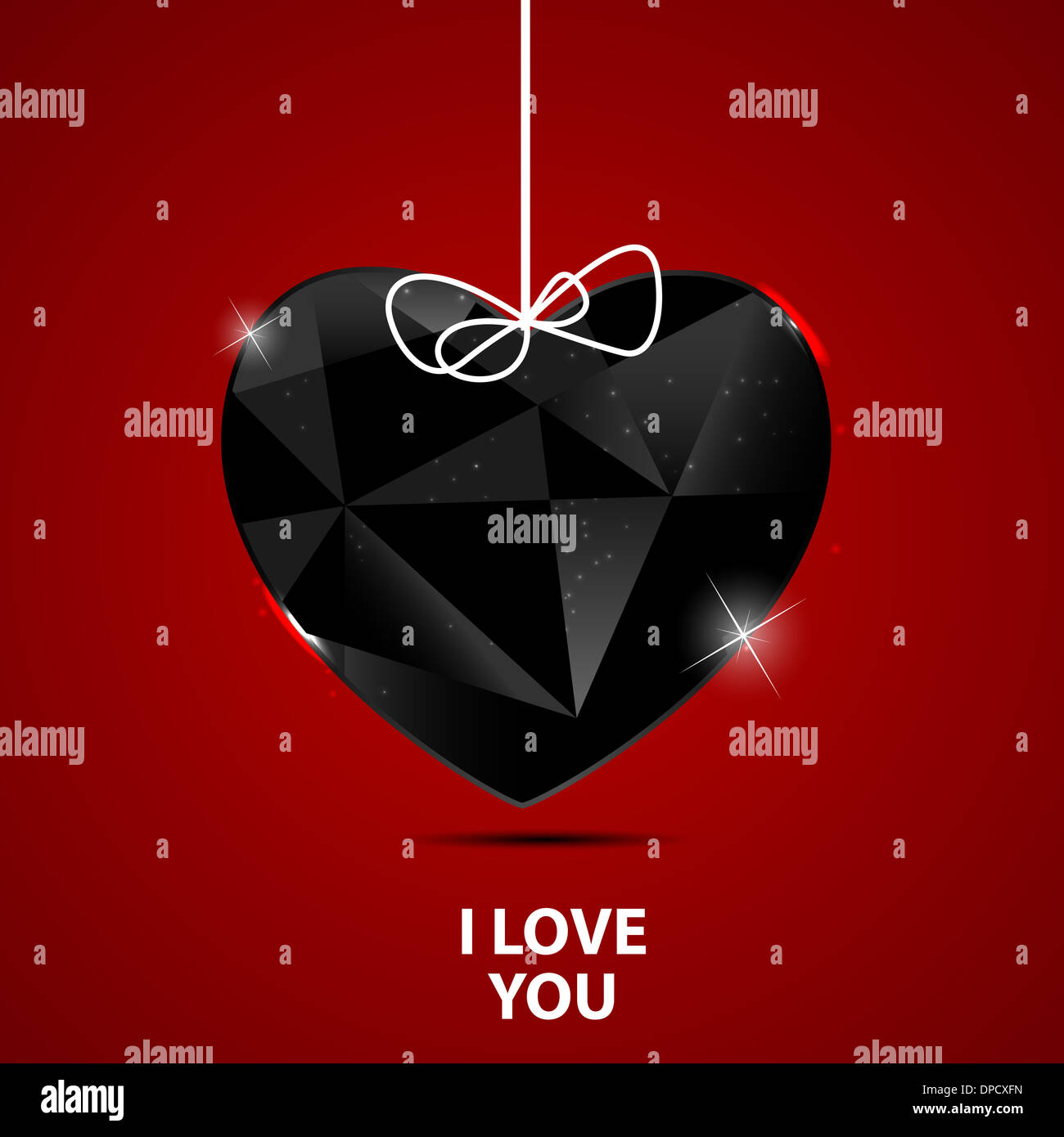 Happy Valentines Day Card with Heart. Vector Illustration Stock Photo ...