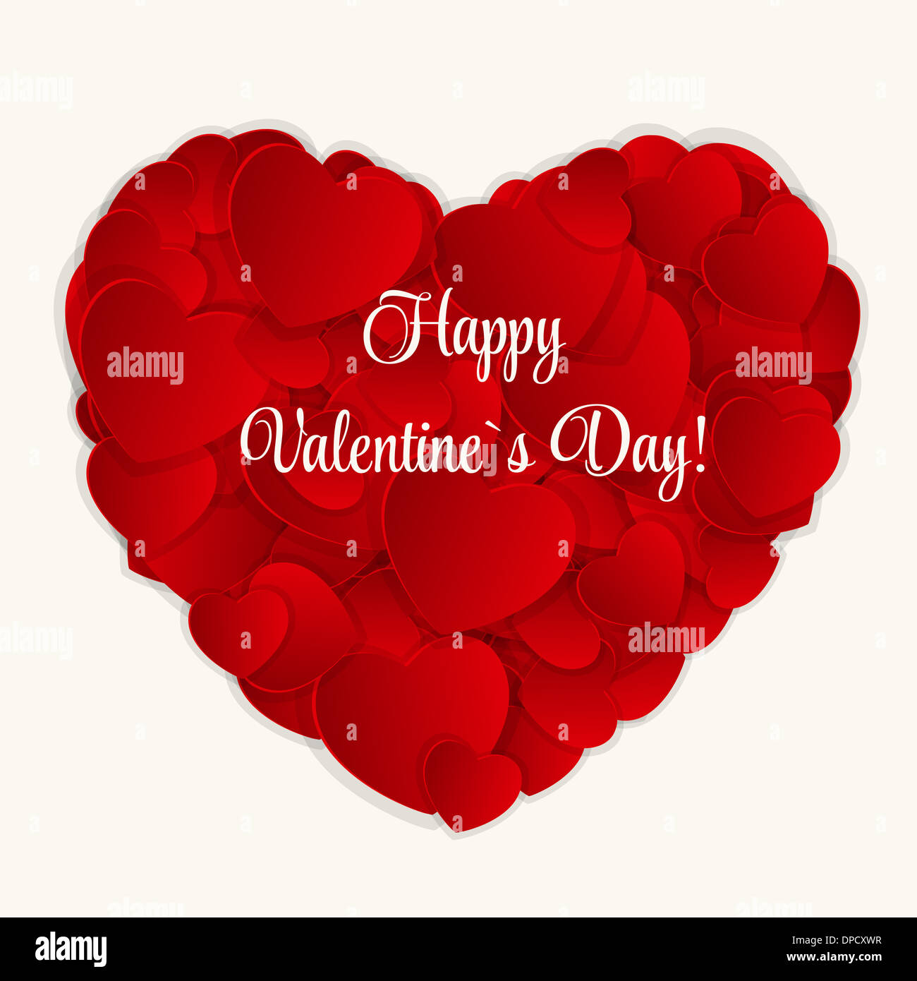 Happy Valentines Day Card with Heart. Vector Illustration Stock Photo ...