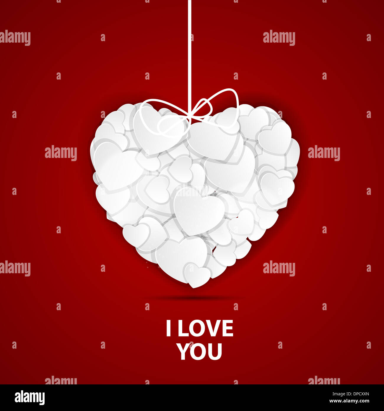 Happy Valentines Day Card with Heart. Vector Illustration Stock Photo ...