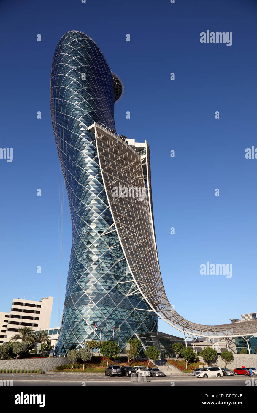 The Capital Gate building in Abu Dhabi, United Arab Emirates Stock Photo