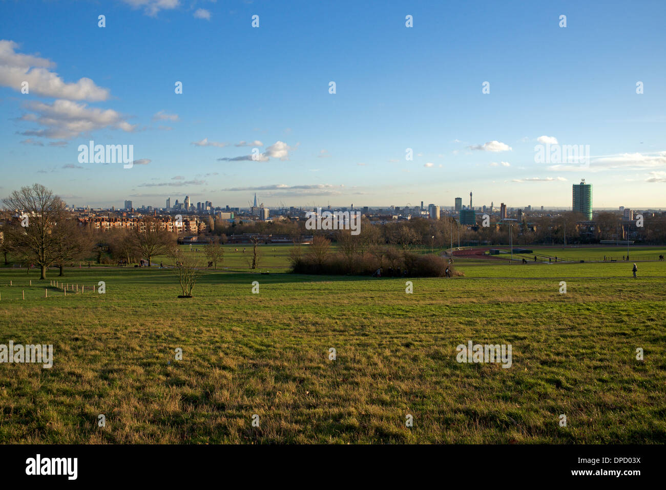 London skyline from Parliament Hill Hampstead Heath North London England UK Stock Photo