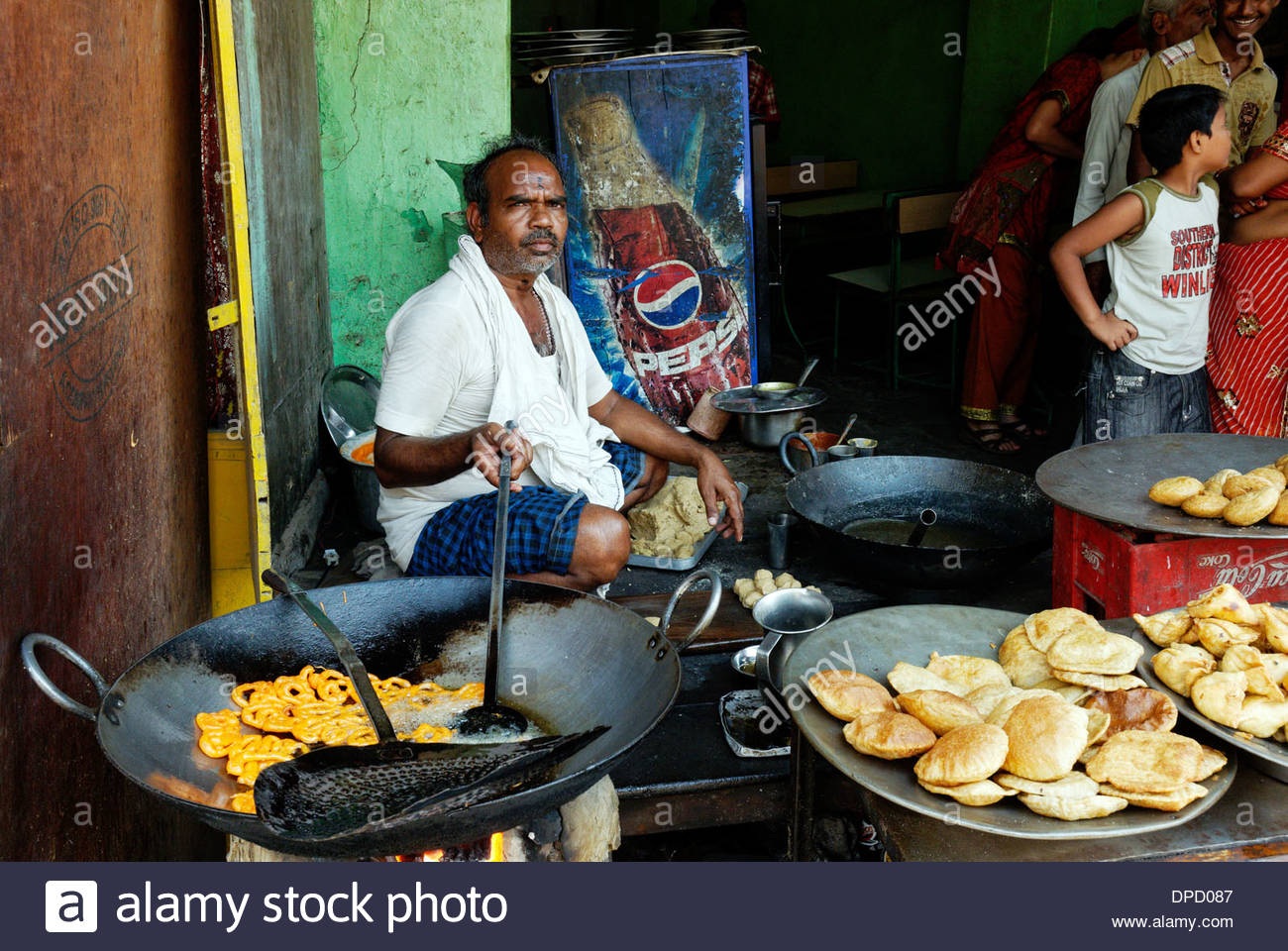 An Indian man cooking street food Stock Photo 65439143 Alamy