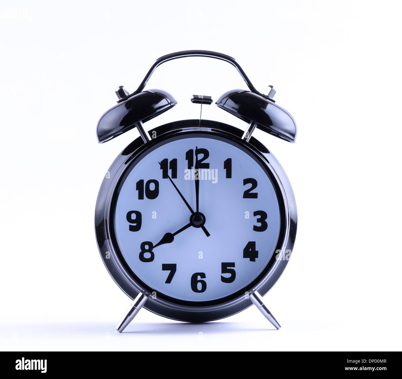 Alram clock on white background with eight o'clock Stock Photo