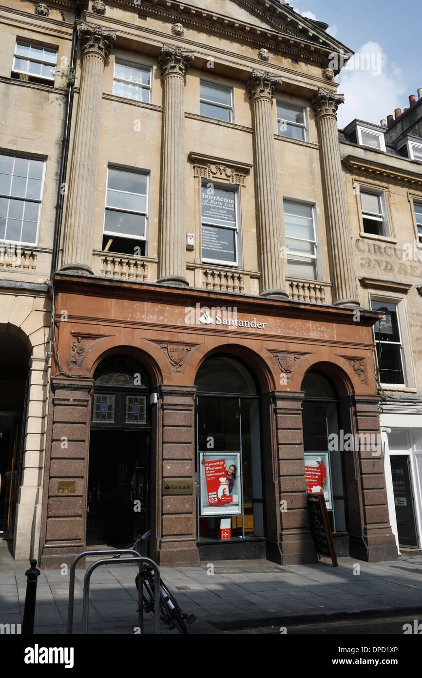 Santander Building Society in Georgian Building in Bath England UK. British High street bank Stock Photo