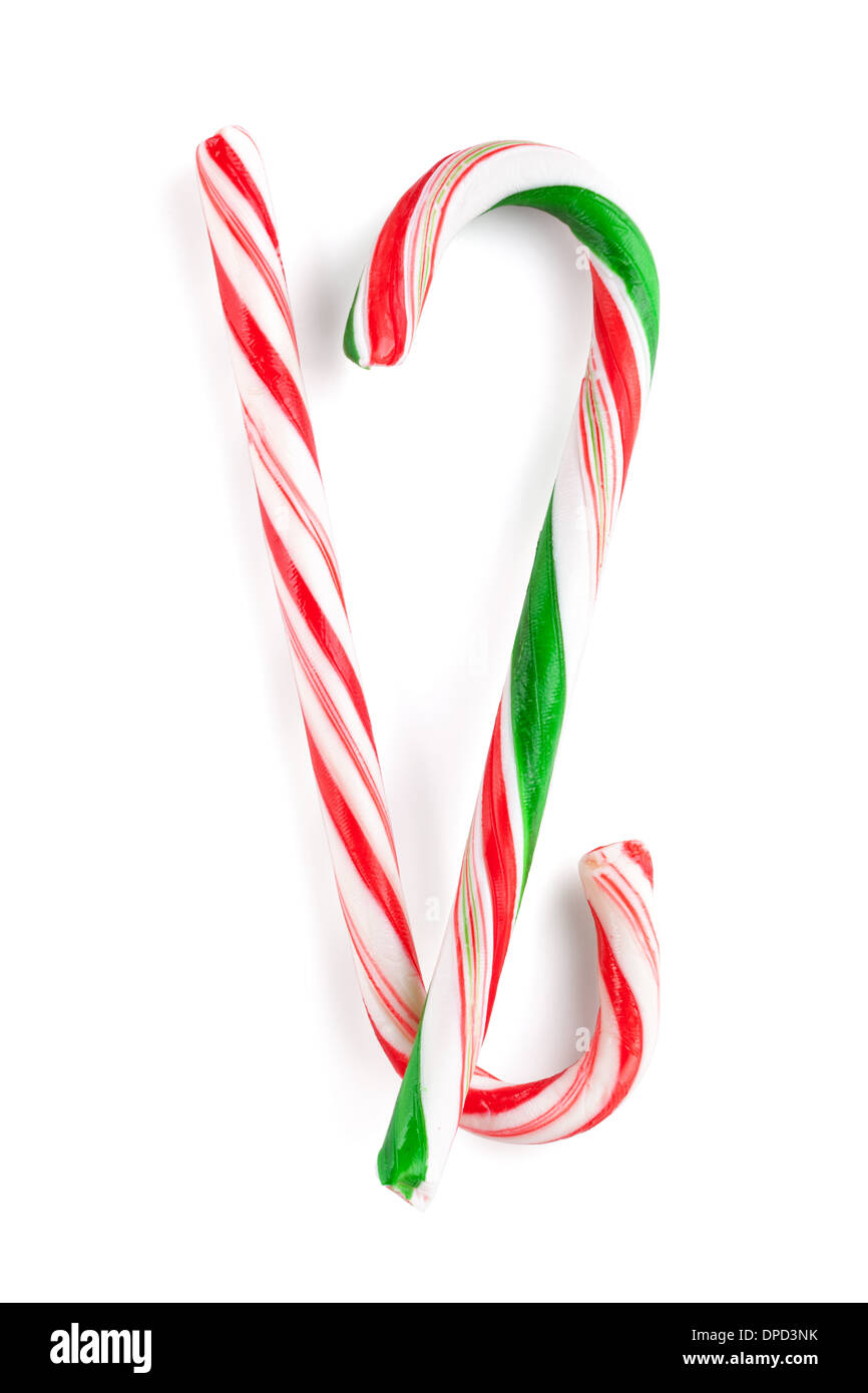 Traditional christmas candy canes. Isolated on white background Stock Photo Alamy