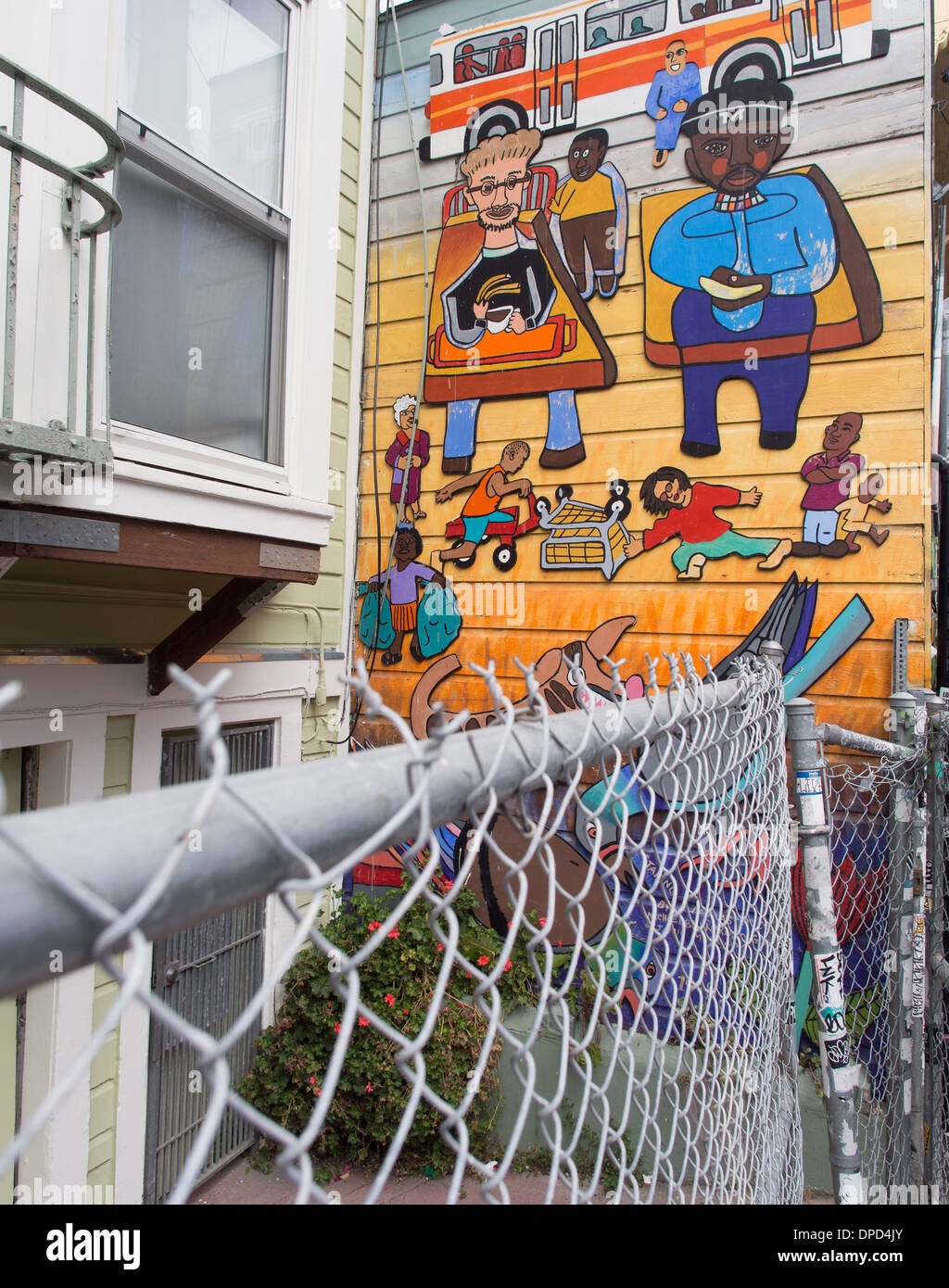 Street Art in Clarion Alley - San Francisco, USA Stock Photo