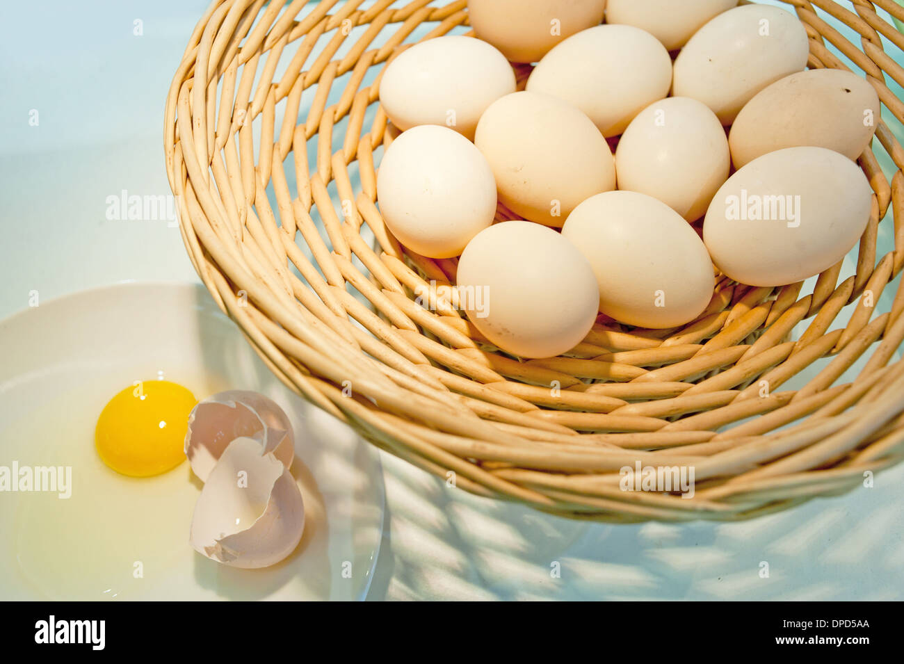 Basket of eggs Stock Photo - Alamy