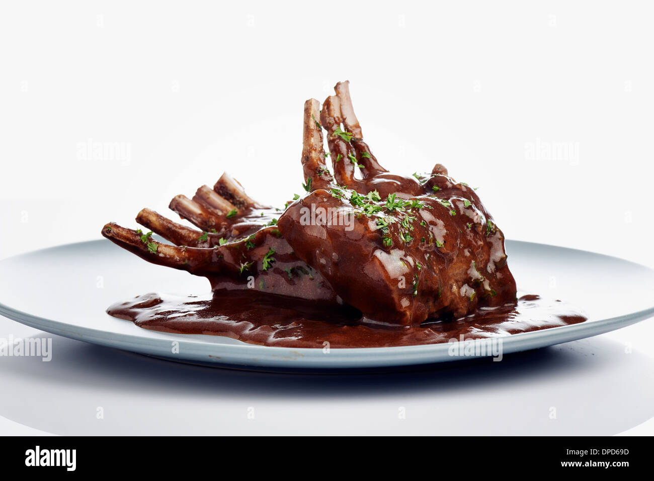 close-up of juice roasted lamb chops Stock Photo: 65443881 - Alamy