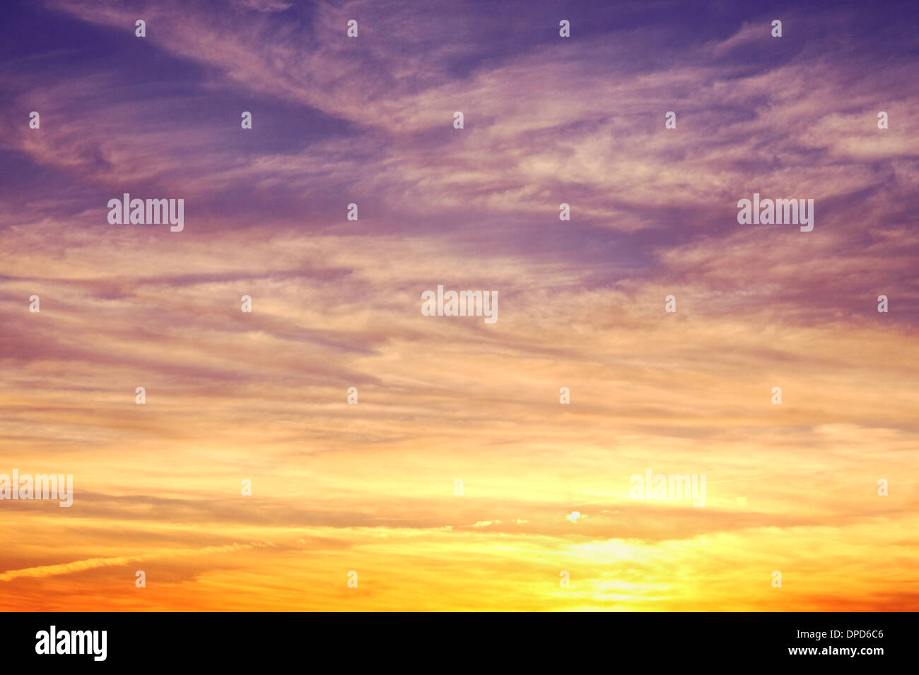 view on picturesque sunset sky Stock Photo