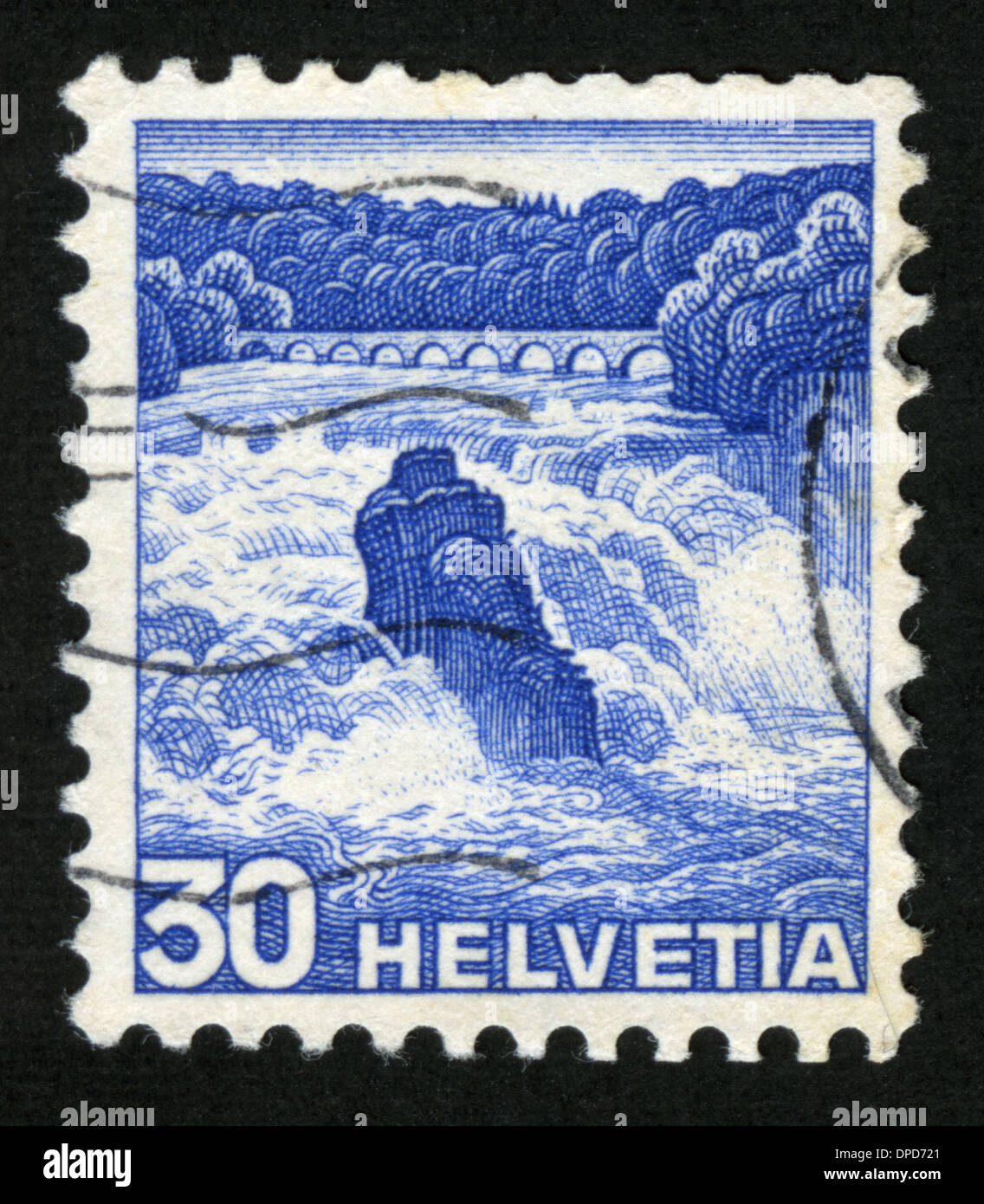 Switzerland, Helvetia, Postage stamp, post mark Stock Photo Alamy