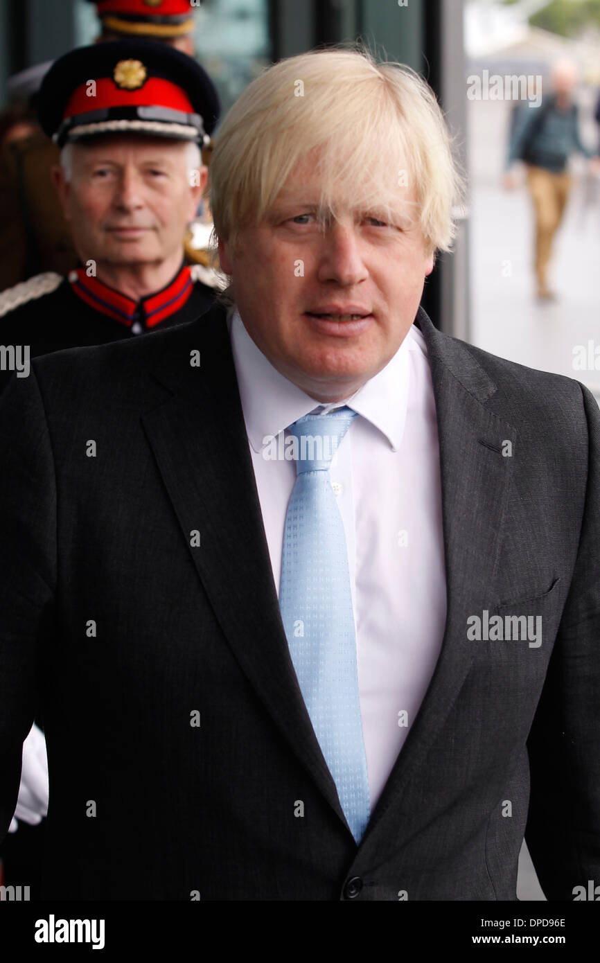 London Mayor Boris Johnson attands an armed forces flag raising ceremony Stock Photo
