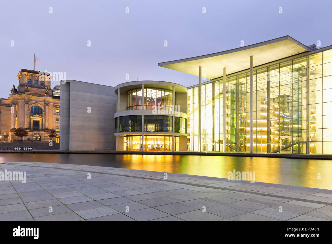 Germany, Berlin, Paul Loebe House, in the background Reichstag Stock Photo