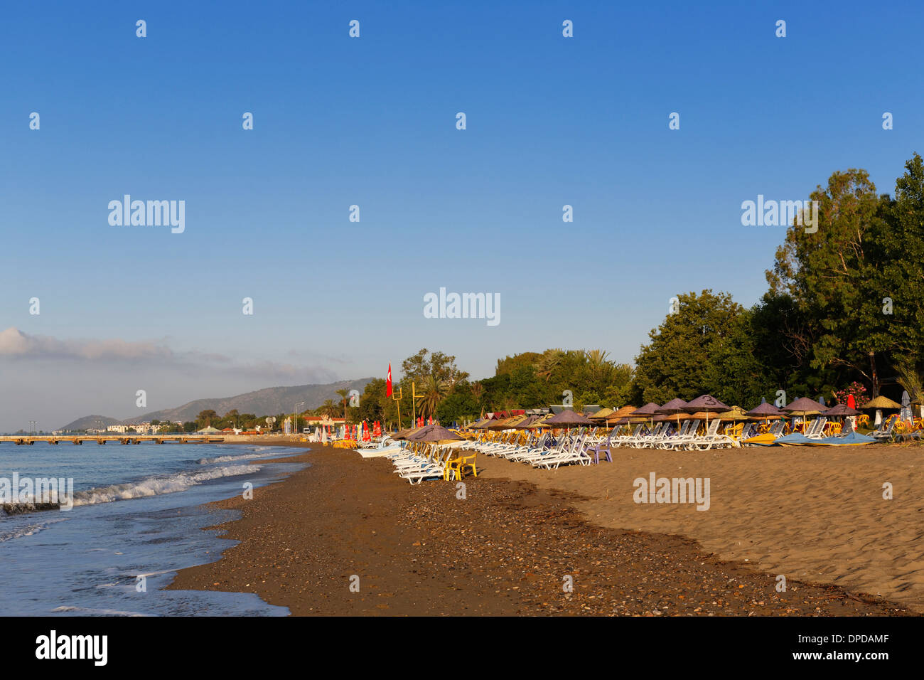Turkey, Beach of Anamur in the morning Stock Photo