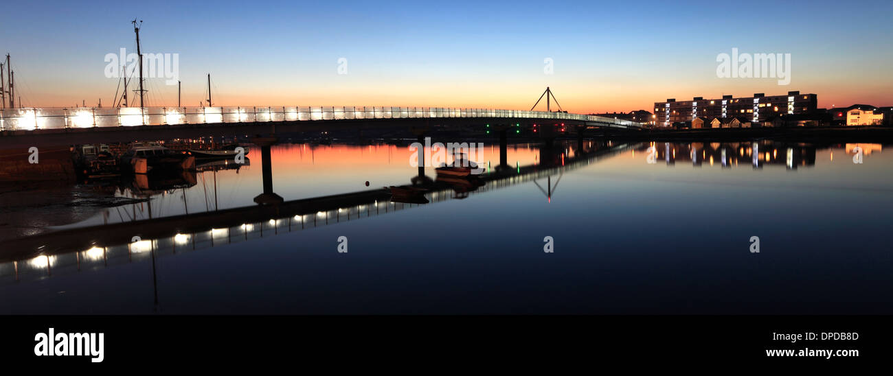 The Adur Ferry Bridge, footbridge, Shoreham-By-Sea town, Sussex County, England, UK Stock Photo