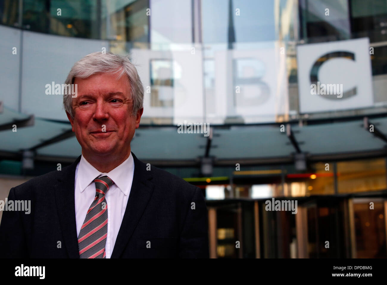 New BBC boss Tony Hall arrives to BBC Broadcasting House Stock Photo