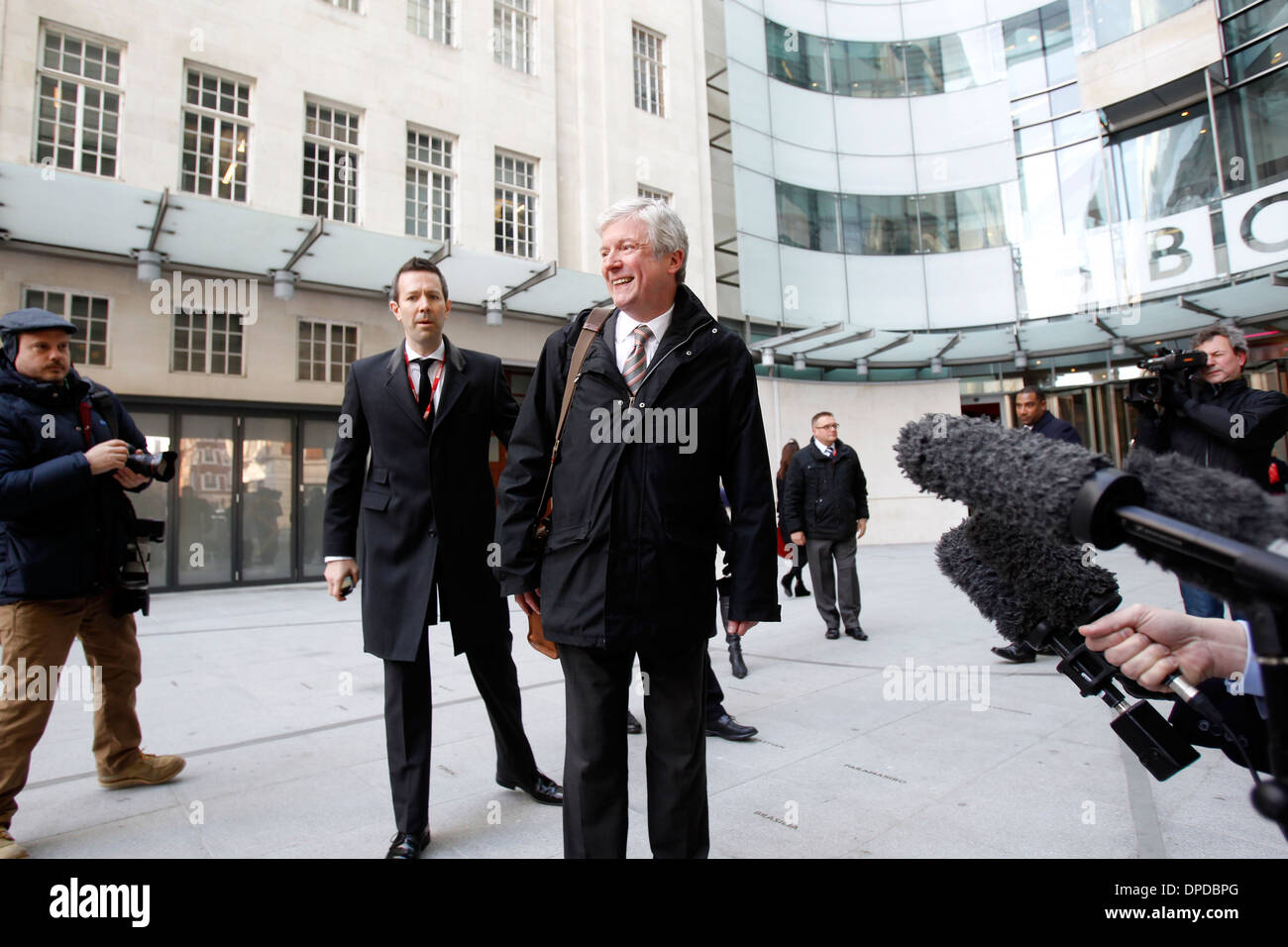 New BBC boss Tony Hall arrives to BBC Broadcasting House Stock Photo
