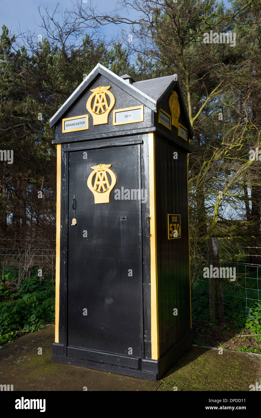 AA sentry box no. 530 is a listed building at Brancaster, North Norfolk, UK. Stock Photo