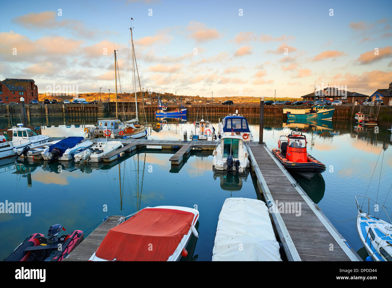 Evening view of Padstow harbour, North Cornwall Stock Photo