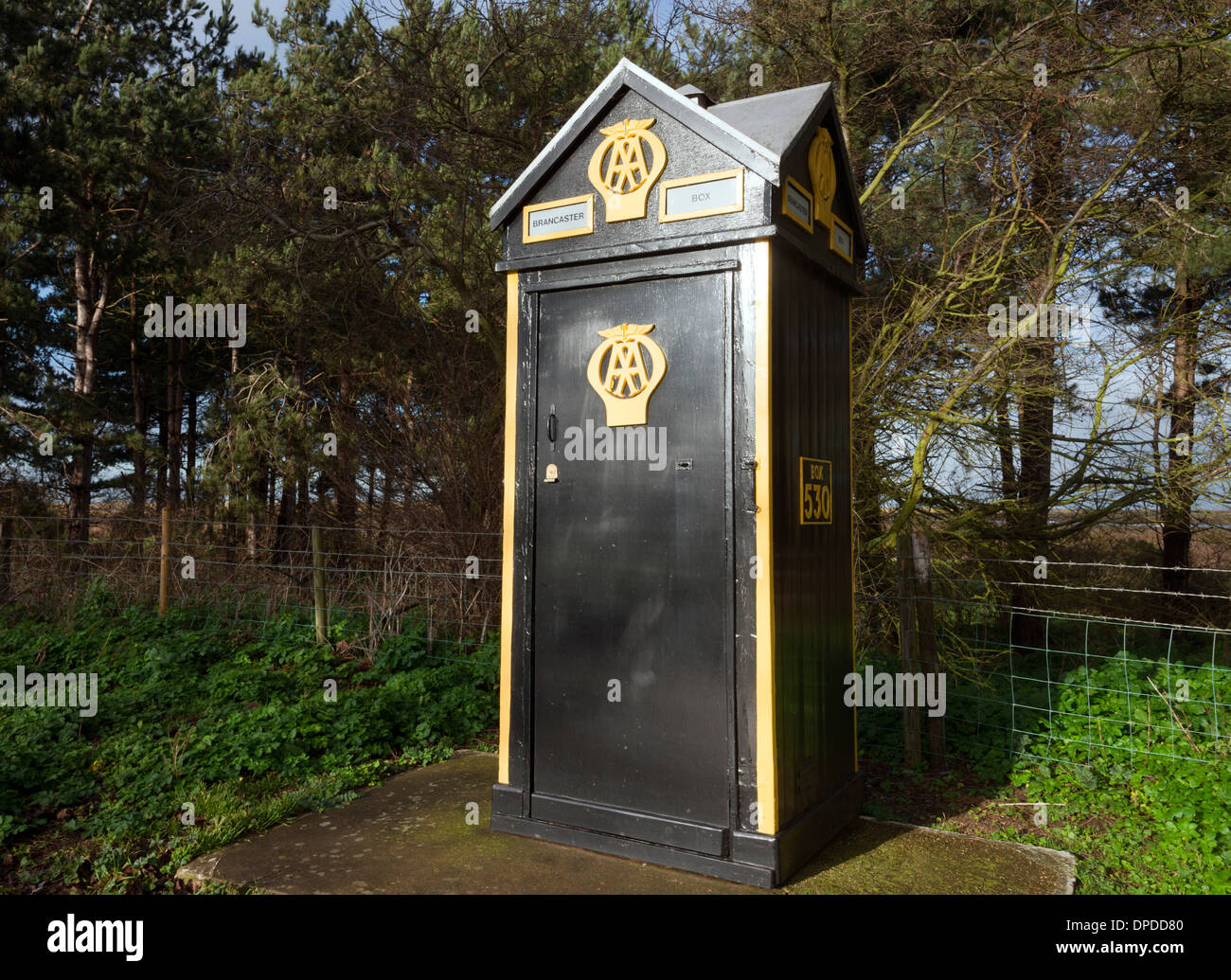 AA sentry box no. 530 is a listed building at Brancaster, North Norfolk, UK. Stock Photo