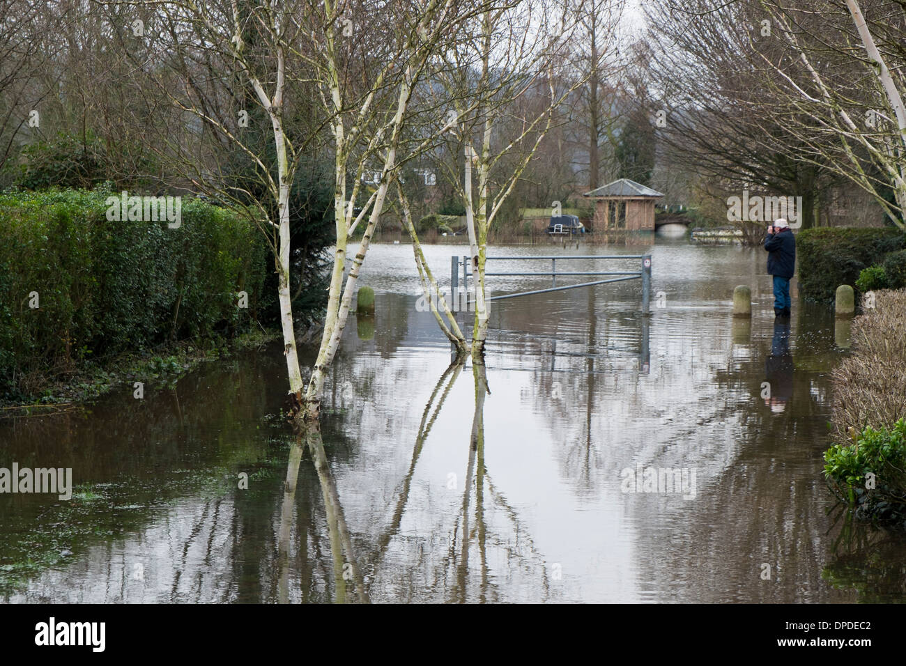 River Thames flood water Marlow Bucks UK Stock Photo