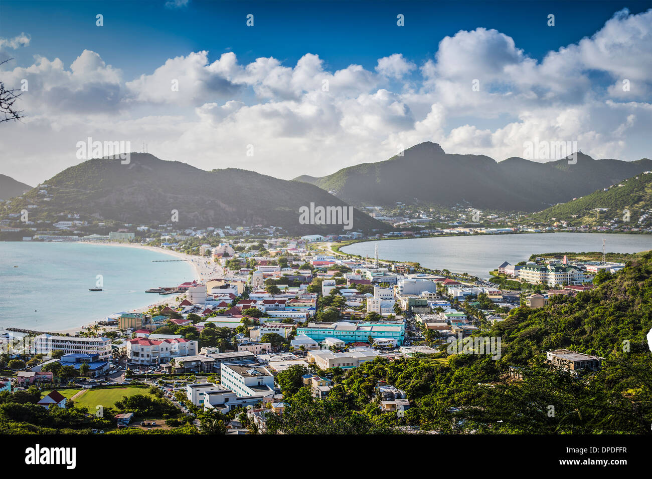 Philipsburg, Sint Maarten in the Caribbean. Stock Photo