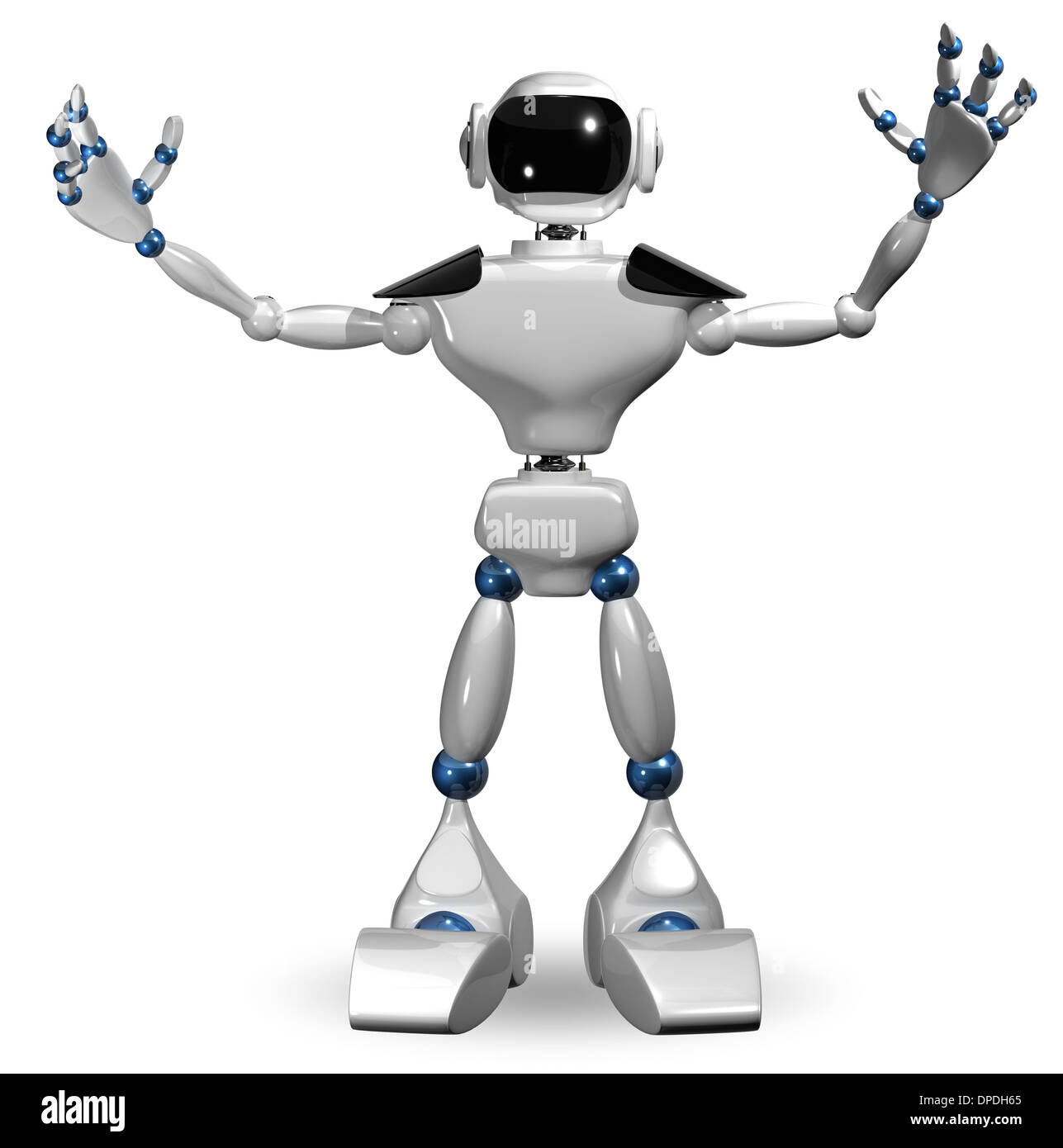 3d illustration of a white robot on white background Stock Photo - Alamy