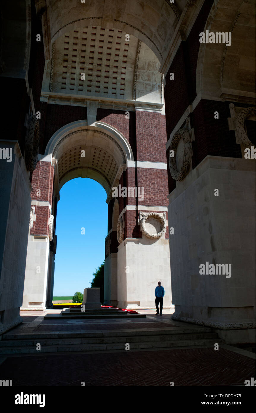 Interior of Thiepval memorial to the missing of the Battle Of The Somme Stock Photo