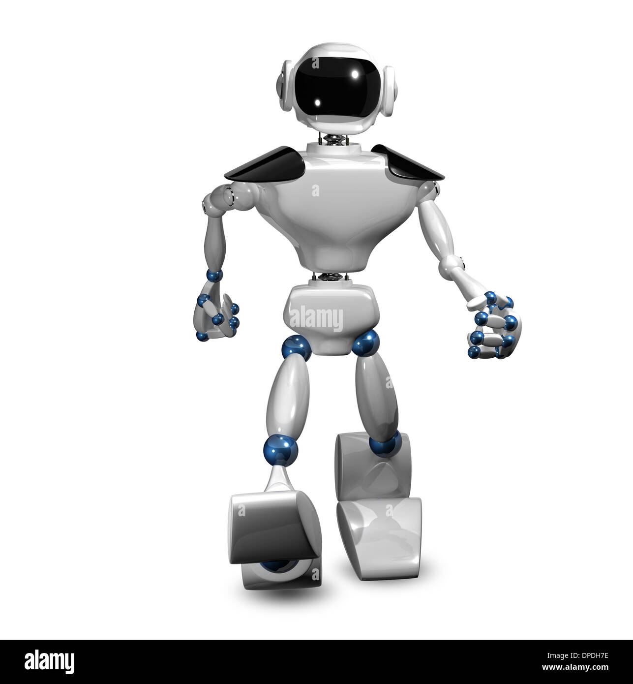 3d illustration of a white robot on white background Stock Photo - Alamy