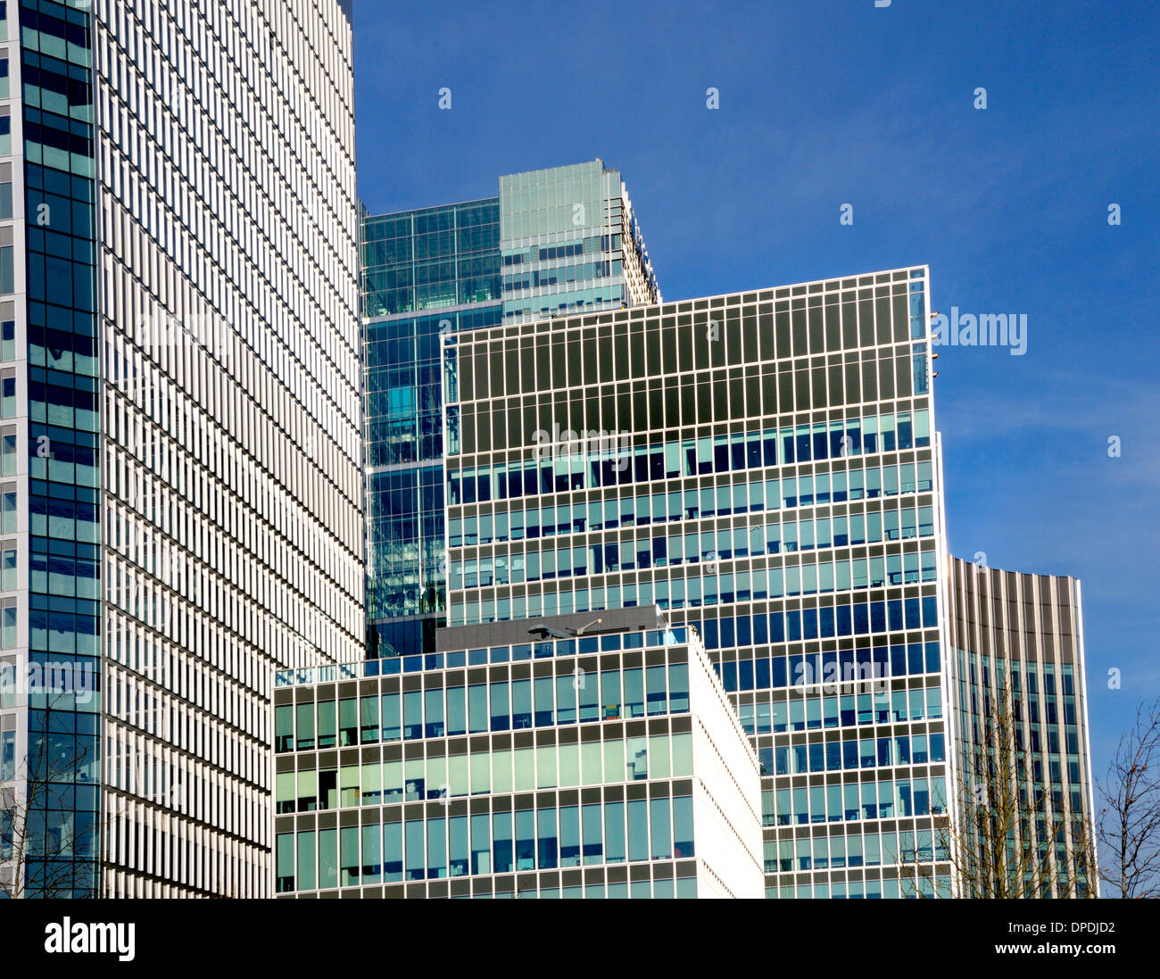 London, England, UK. Docklands / Canary Wharf. Modern office buildings ...