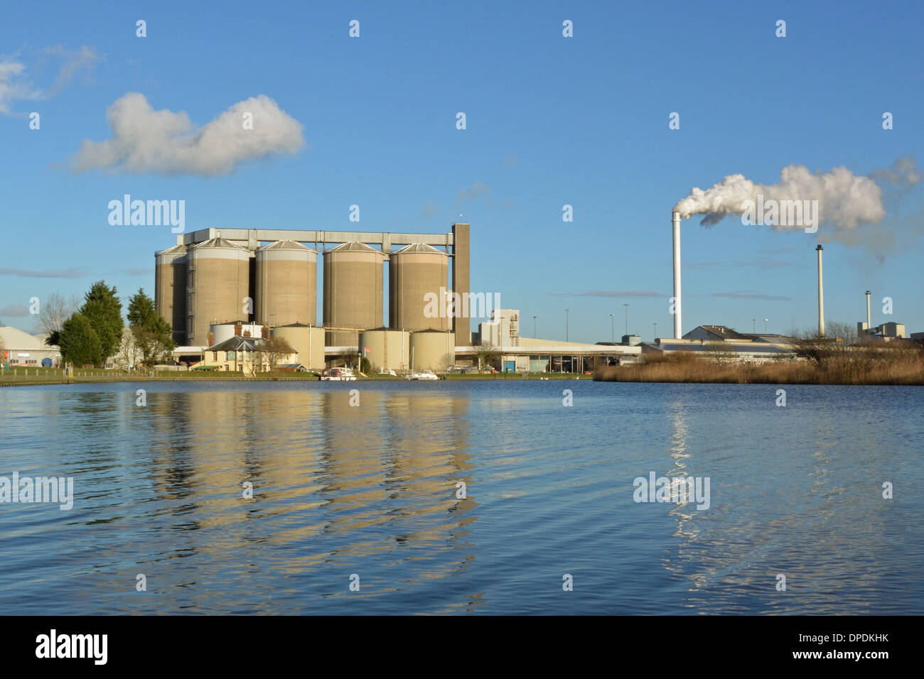 British Sugar refinery beside the River Yare at Cantley, Norfolk