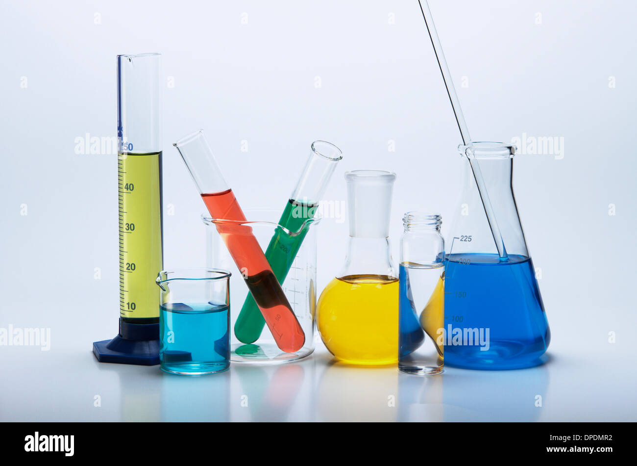 Chemical lab glassware Stock Photo