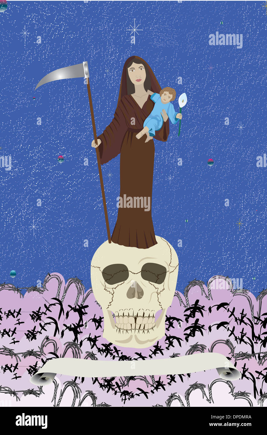 Conceptual illustration Our Lady of Death Stock Photo - Alamy