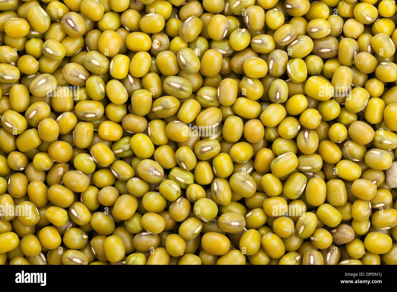 Raw, uncooked mung beans background - frame filling Stock Photo