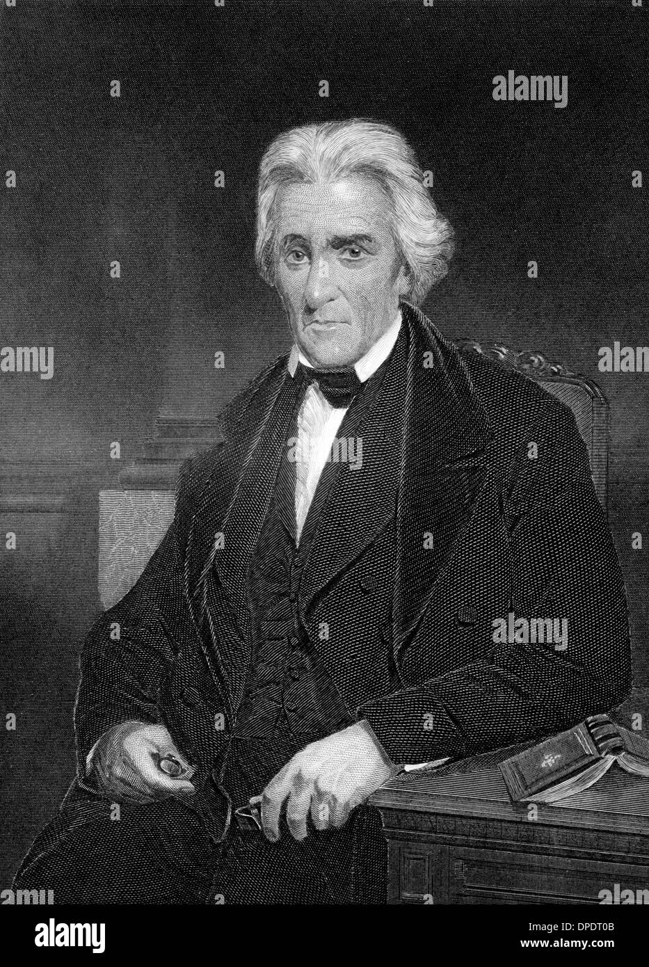 Andrew Jackson (1767-1845) on engraving from 1873. 7th President of the United States during 1829–1837. Stock Photo