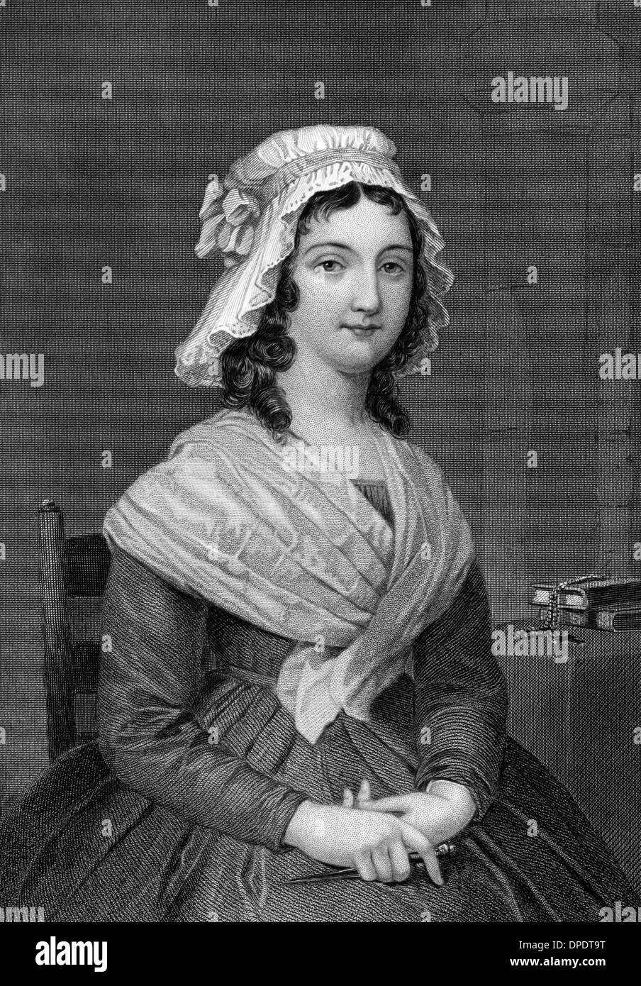 Charlotte Corday (1768-1793) on engraving from 1873. Stock Photo