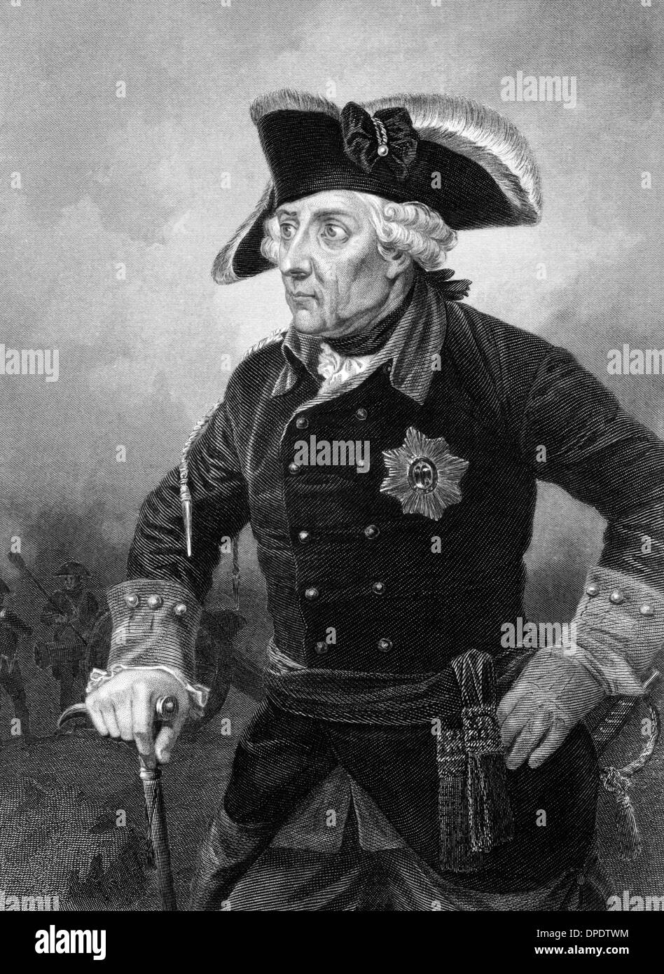 Frederick II (17121786) on engraving from 1873. King of Prussia during
