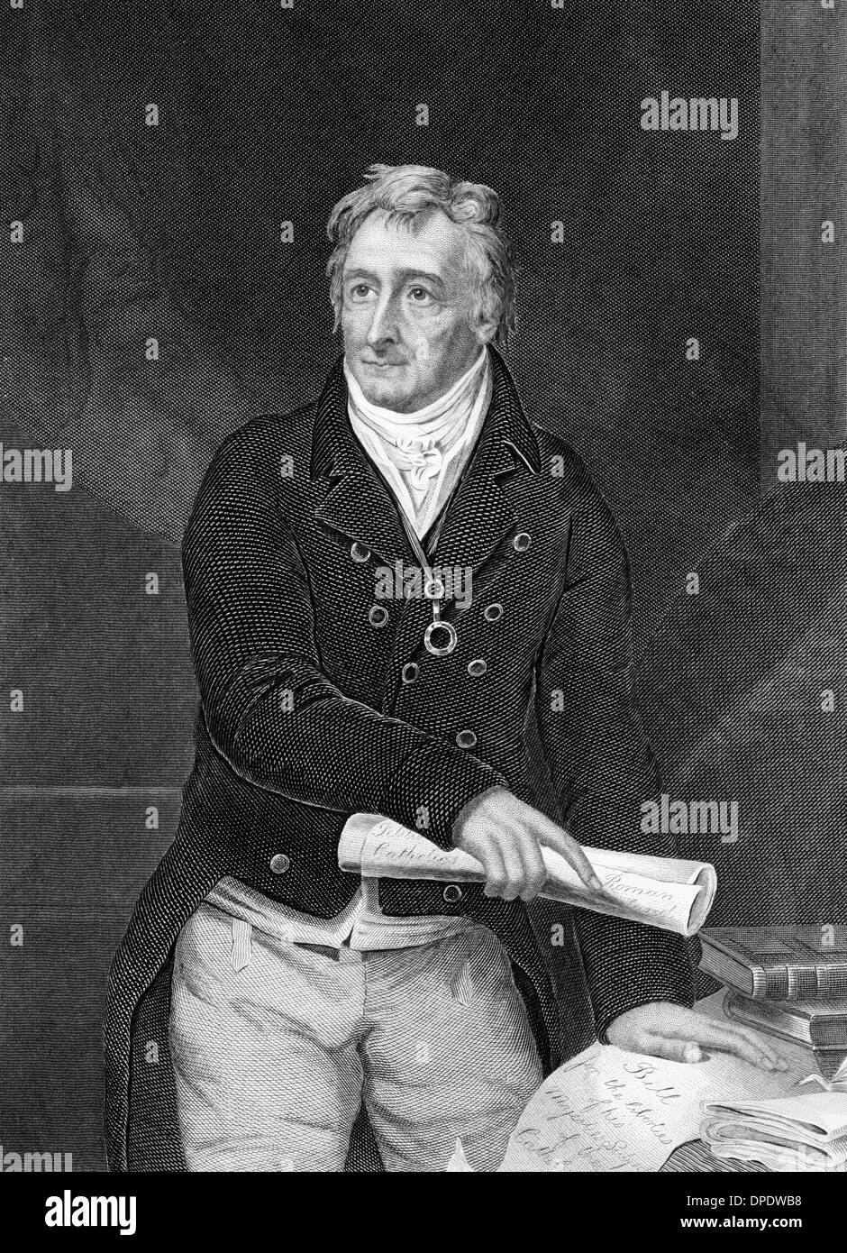 Henry Grattan (1746-1820) on engraving from 1873.  Irish politician. Stock Photo