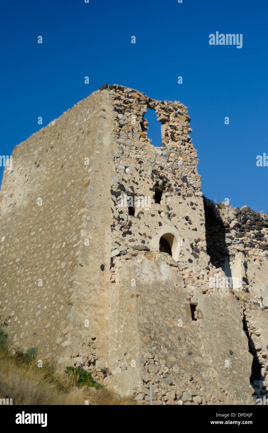 Byzantine castle ruins in Santorini, Greece Stock Photo