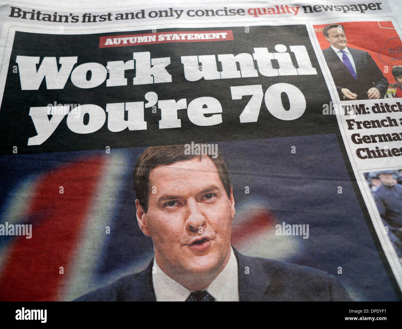 Uk Newspaper Headlines Economy High Resolution Stock Photography and